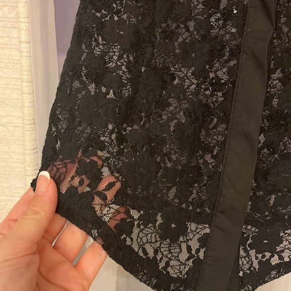 Seduction black lace button down shirt. Sz M - Picture 3 of 4